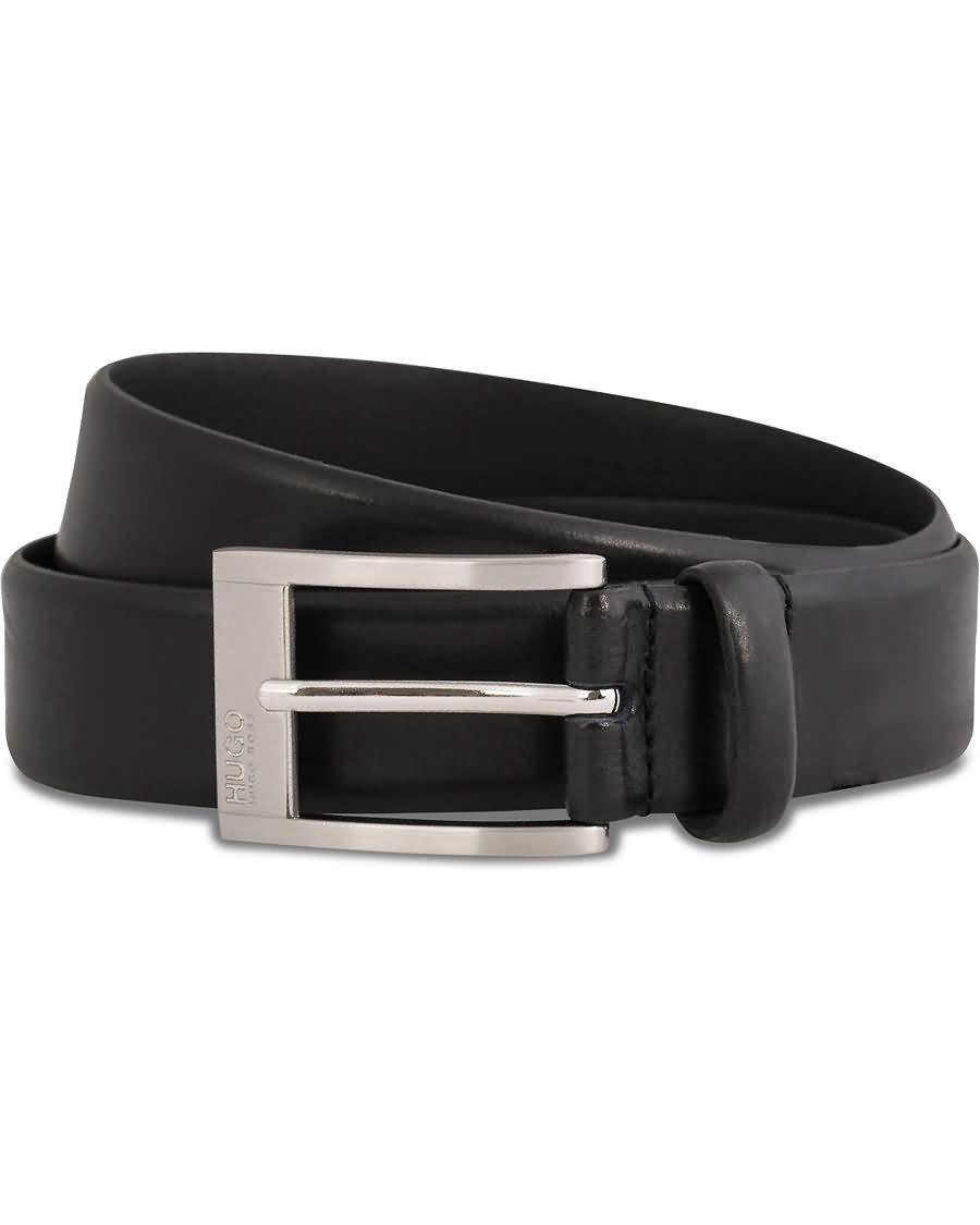 hugo c-brandon leather belt 3 cm black eizzt